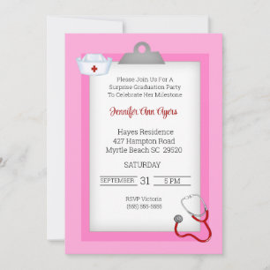 Invitación a la fiesta de graduación de enfermeras