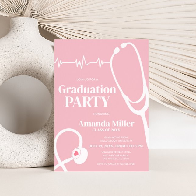 Invitación a la fiesta de graduación de enfermeras (Nursing Medical Graduation Party Invitation)