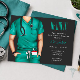 Invitación a la fiesta de graduación de enfermero 