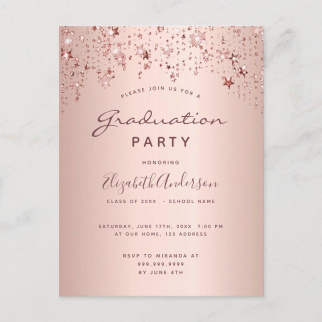 Invitación a la fiesta de graduación de estrellas  (Anverso)