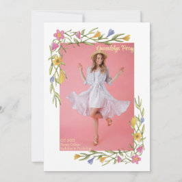 Invitación a la fiesta de graduación de Floral Boh