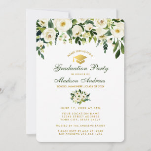 Invitación a la fiesta de graduación de Floral Ver