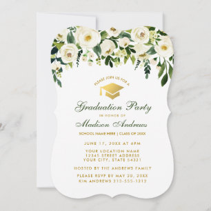 Invitación a la fiesta de graduación de Floral ver
