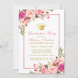 Invitación a la fiesta de graduación de Floral y O