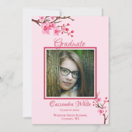 Invitación a la fiesta de graduación de flores de 