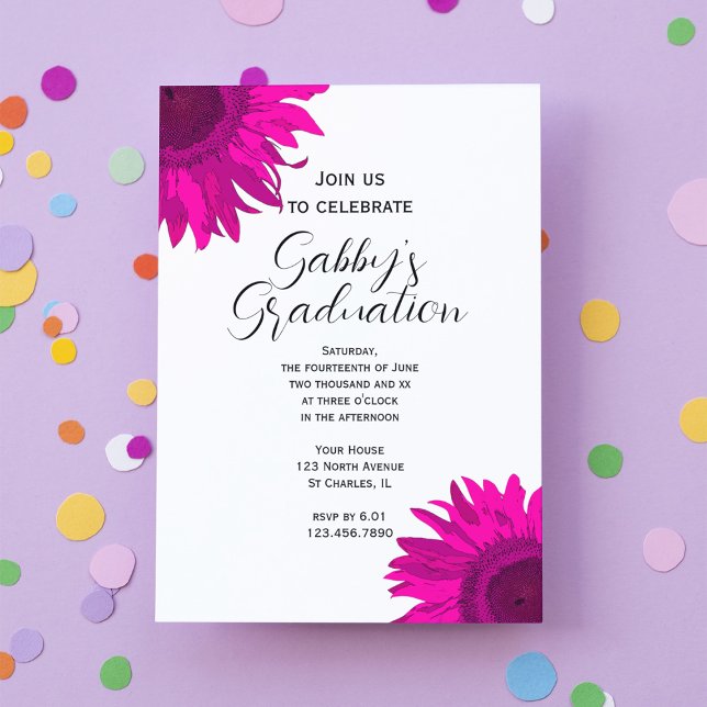Invitación a la fiesta de graduación de flores de  (Subido por el creador)
