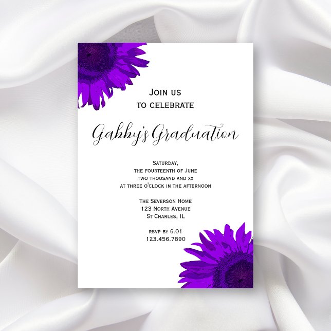 Invitación a la fiesta de graduación de flores de  (Subido por el creador)