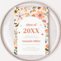 Invitación a la fiesta de graduación de flores sil