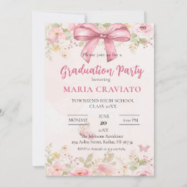 Invitación a la fiesta de graduación de flores y b