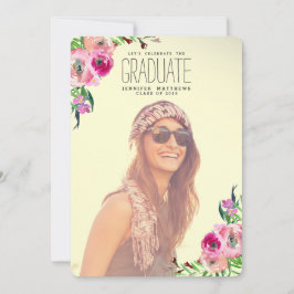 Invitación a la fiesta de graduación de foto de mo
