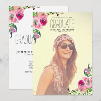 Invitación a la fiesta de graduación de foto de mo