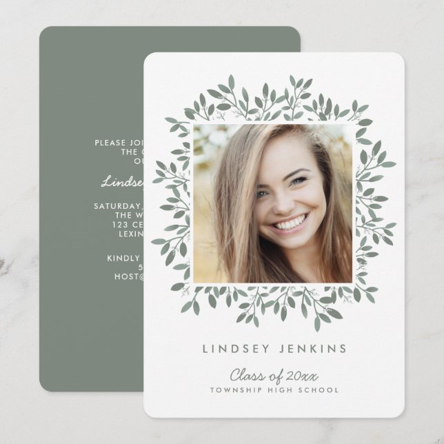 Invitación a la fiesta de graduación de fotografía (Anverso / Reverso)