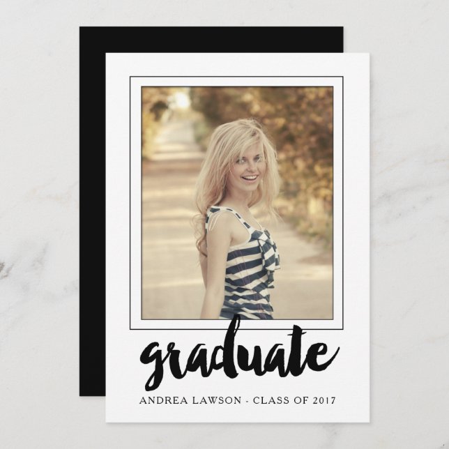 Invitación a la fiesta de graduación de fotografía (Anverso / Reverso)