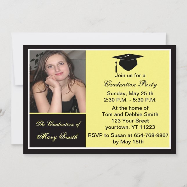 Invitación a la fiesta de graduación de fotos amar (Anverso)