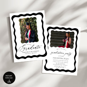 Invitación a la fiesta de graduación de fotos con 