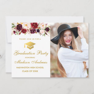 Invitación a la fiesta de graduación de fotos con 