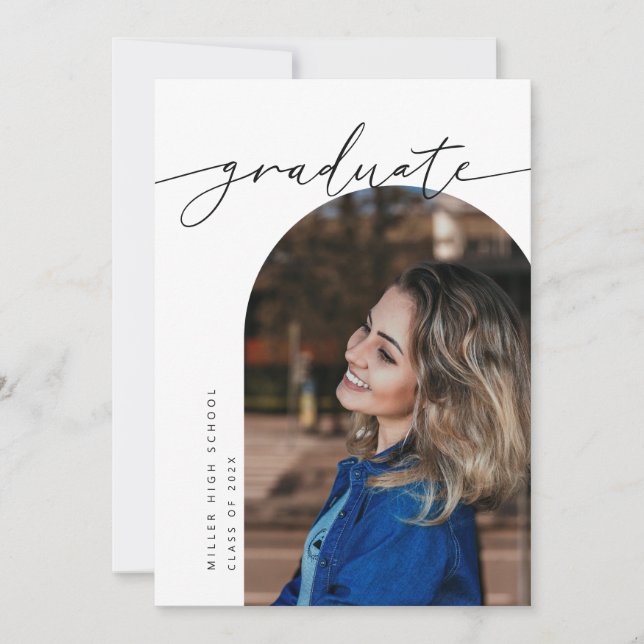 Invitación a la fiesta de graduación de fotos de a (Anverso)