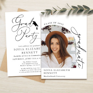 Invitación a la fiesta de graduación de fotos de a