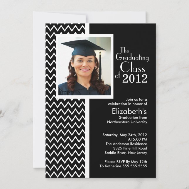 Invitación a la fiesta de graduación de fotos de C (Anverso)