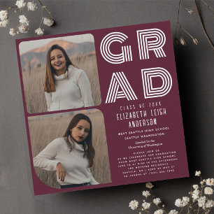 Invitación a la fiesta de graduación de fotos de C