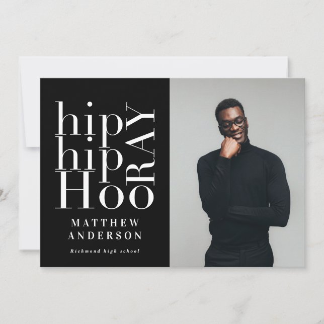 Invitación a la fiesta de graduación de fotos de h (Anverso)