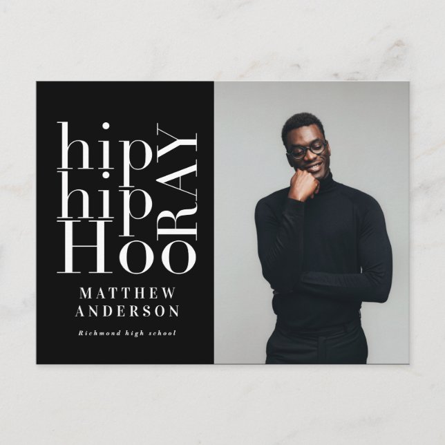 Invitación a la fiesta de graduación de fotos de h (Anverso)