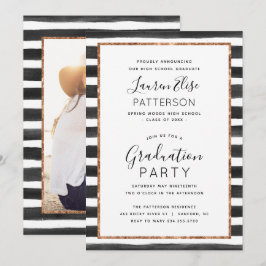 Invitación a la fiesta de graduación de fotos de o