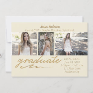 Invitación a la fiesta de graduación de fotos de o
