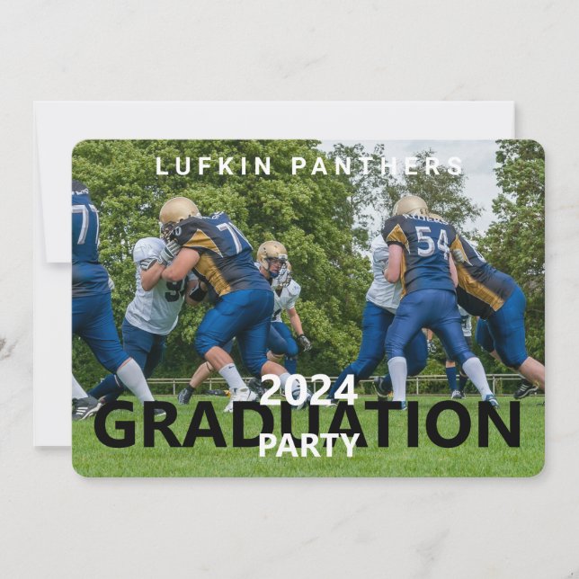 Invitación a la fiesta de graduación de fotos de T (Anverso)