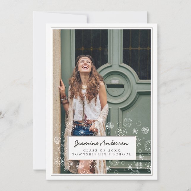 Invitación a la fiesta de graduación de fotos del  (Anverso)