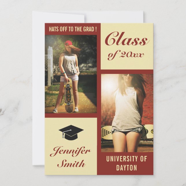 Invitación a la fiesta de graduación de fotos mode (Anverso)