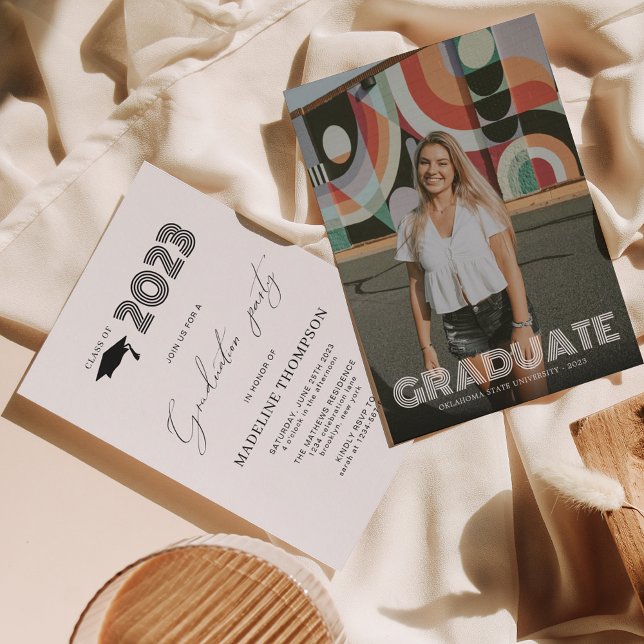 Invitación a la fiesta de graduación de fotos retr (Subido por el creador)