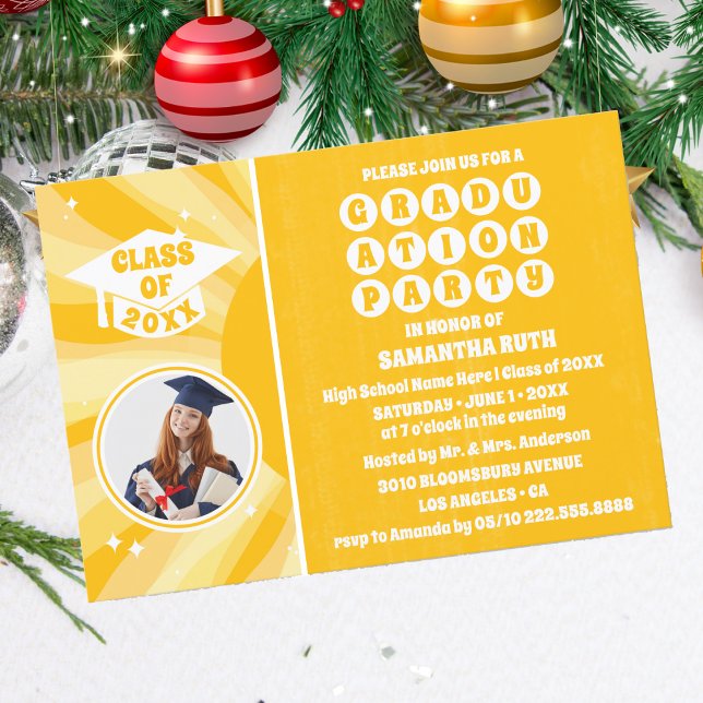 Invitación a la fiesta de graduación de fotos Retr (Subido por el creador)