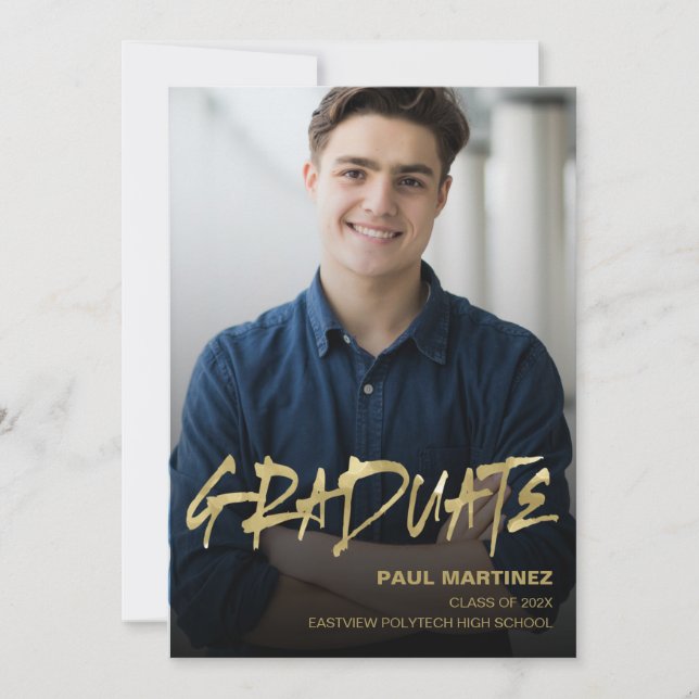 Invitación a la fiesta de graduación de fotos simp (Anverso)