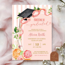 Invitación a la fiesta de graduación de frutas cít