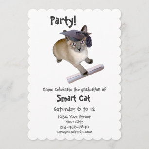 Invitación a la fiesta de graduación de gatitos
