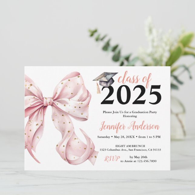 Invitación a la fiesta de graduación de glamour Ro (Anverso de pie)