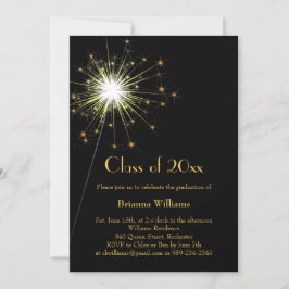 Invitación a la fiesta de graduación de Gold Spark