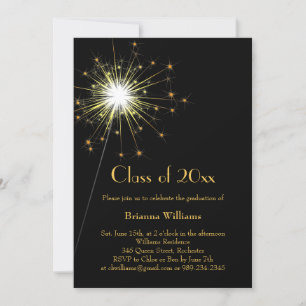 Invitación a la fiesta de graduación de Gold Spark