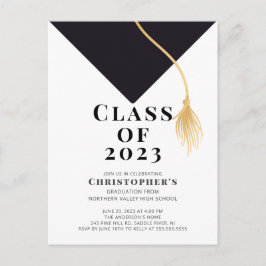 Invitación a la fiesta de graduación de Grad Cap