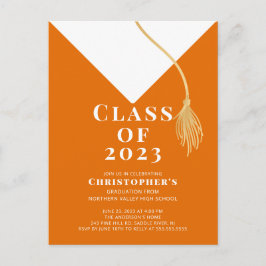 Invitación a la fiesta de graduación de Grad Cap