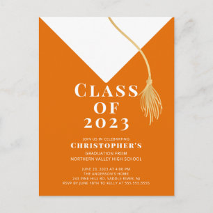 Invitación a la fiesta de graduación de Grad Cap