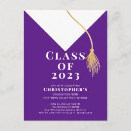 Invitación a la fiesta de graduación de Grad Cap