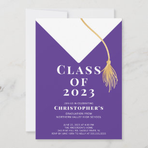 Invitación a la fiesta de graduación de Grad Cap