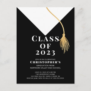 Invitación a la fiesta de graduación de Grad Cap