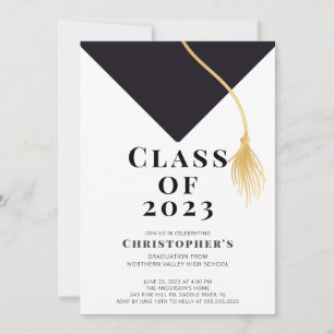 Invitación a la fiesta de graduación de Grad Cap