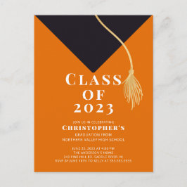 Invitación a la fiesta de graduación de Grad Cap