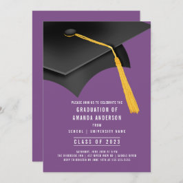 Invitación a la fiesta de graduación de Grad Cap P