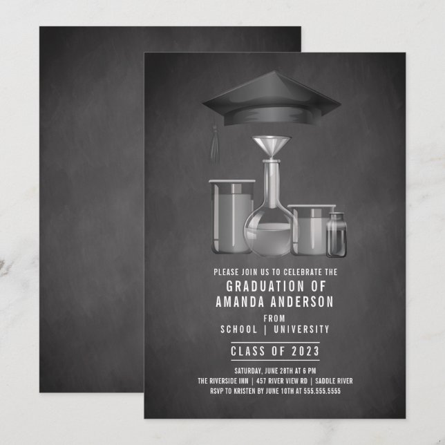 Invitación a la fiesta de graduación de grado cien (Anverso / Reverso)
