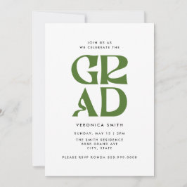 Invitación a la fiesta de graduación de Grado Retr
